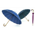 16 Ribs Stick Manual Edge Wooden Umbrella (YS-SM25163416R)